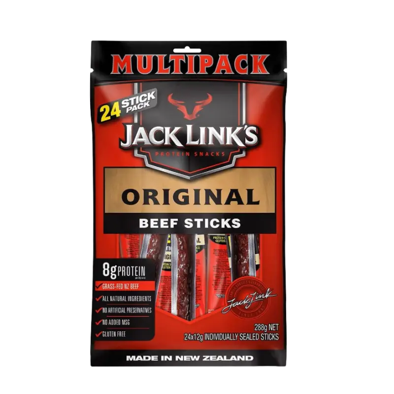 Jack Link's Beef Sticks – High Protein Snack, 24x12g Packs