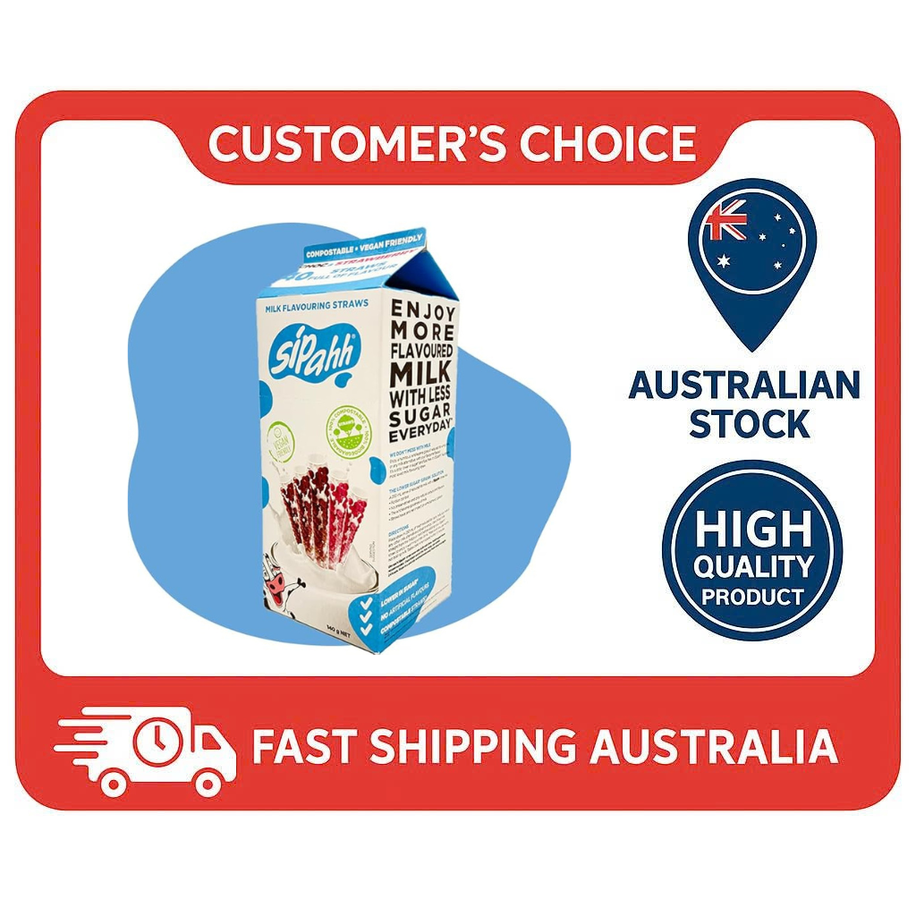 Sipahh Milk Flavour Straws Vegan Friendly 40 Carton