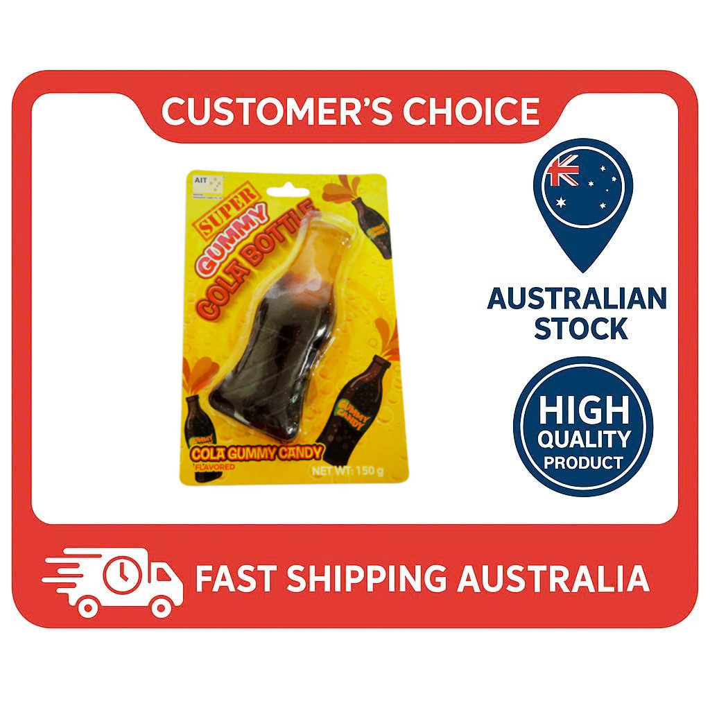 AIT Super Gummy Cola Bottle - Bulk Box (12 x 150g) - Giant Gummy Candy