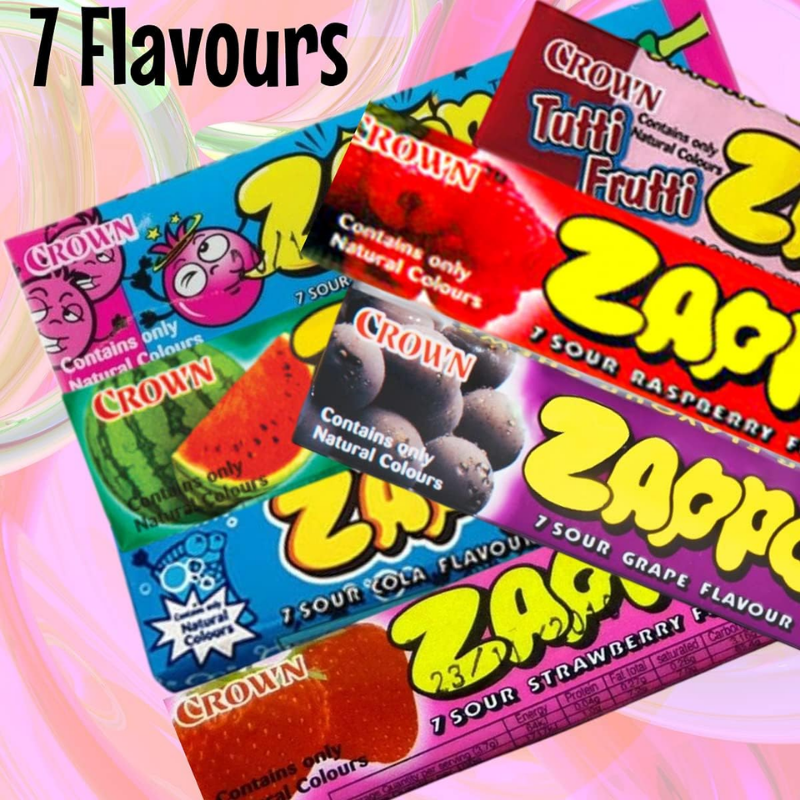 Zappo Chews Variety Pack – 21 Assorted Flavours – 26g Each