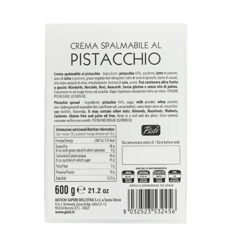 Pisti Spreadable Pistachio Cream 600g - Pack of 2