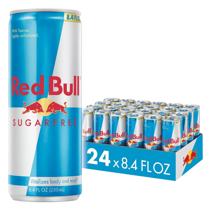 Red bull sugarfree can energy drink 250ml x 24
