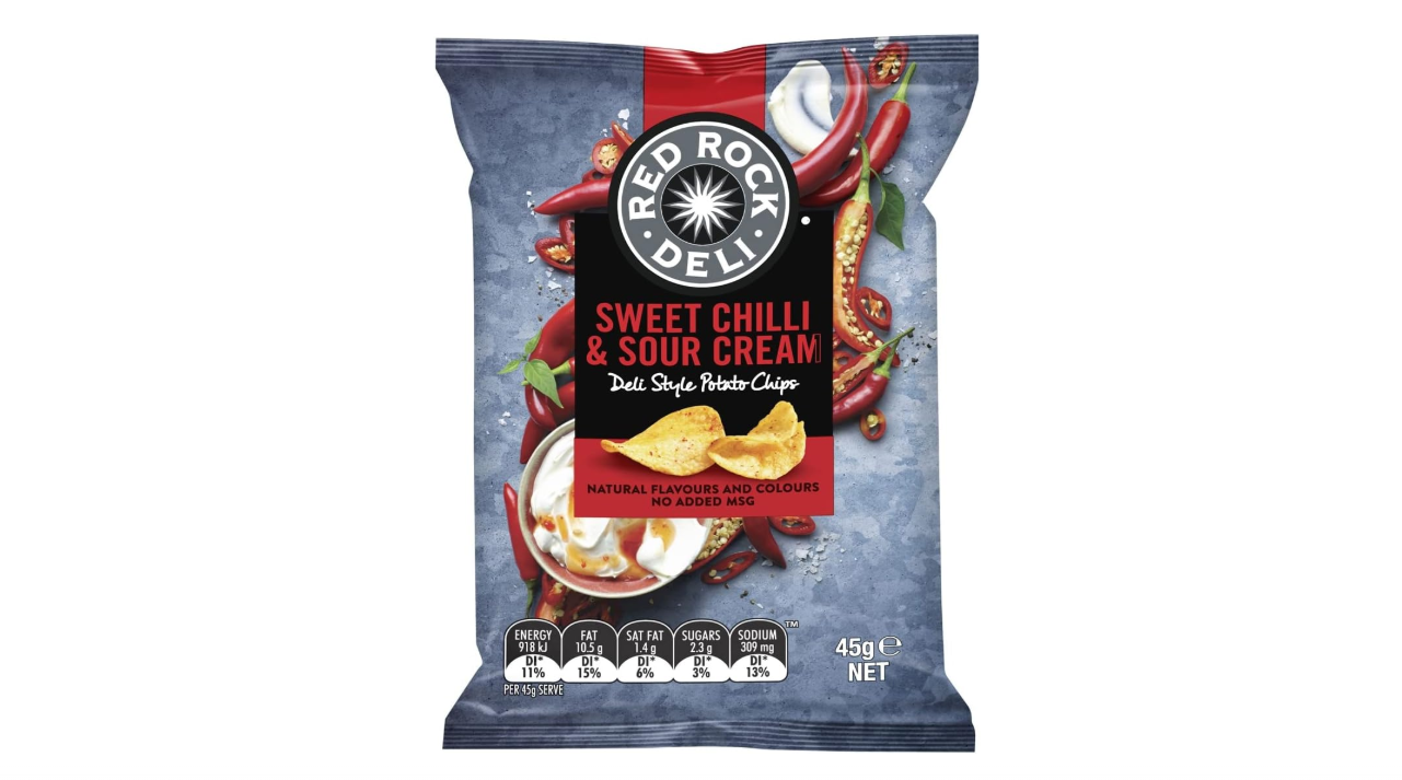 Red Rock Deli Sweet Chilli & Sour Cream Potato Chips 45g x 18