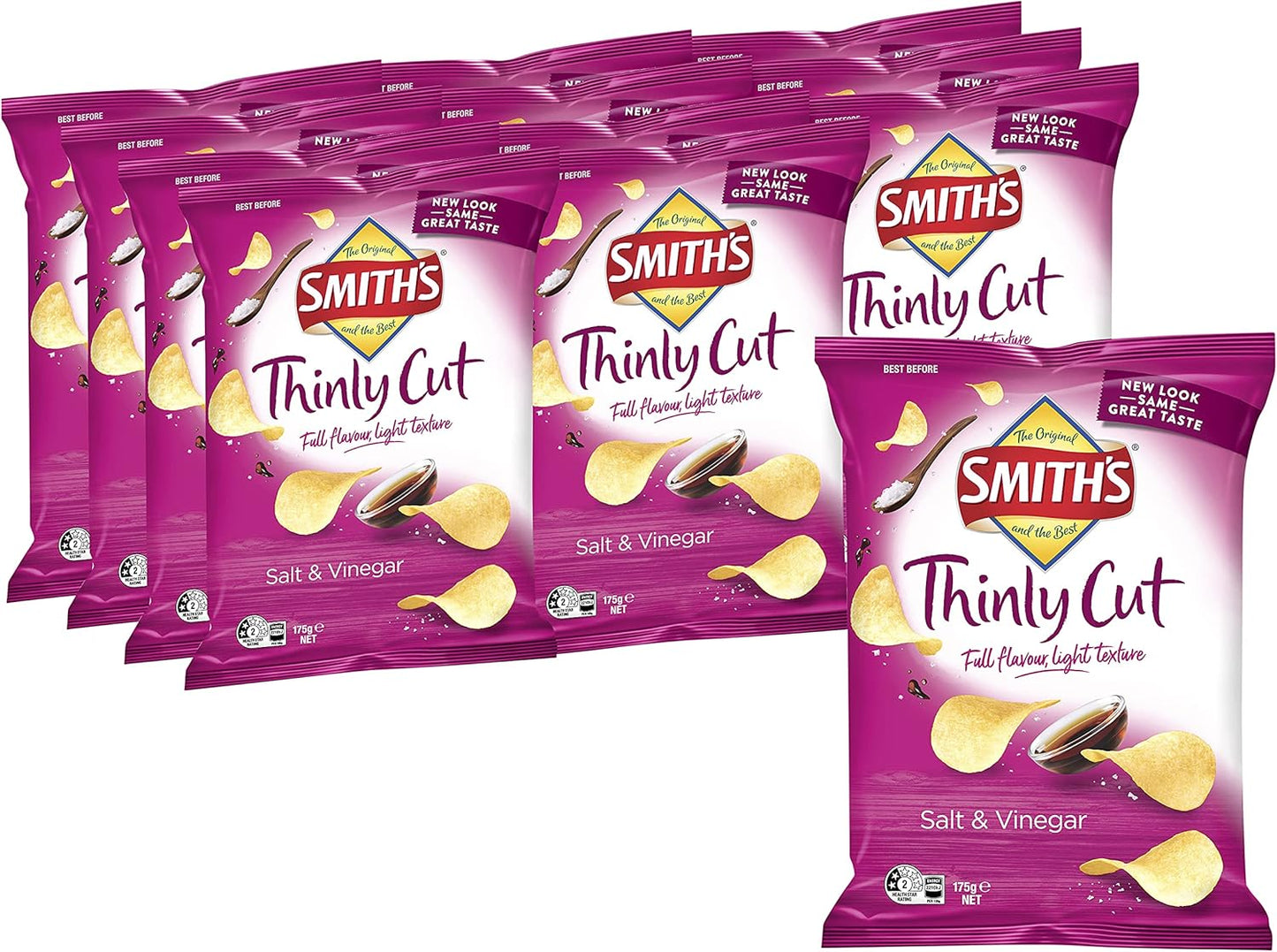 Smith's Thinly Cut Salt & Vinegar 12 x 175g | Neximax Deals