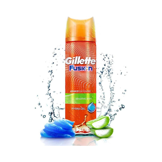 Gillette Fusion Hydra Shaving Gel – Sensitive Skin Formula, 195g (Pack of 3)