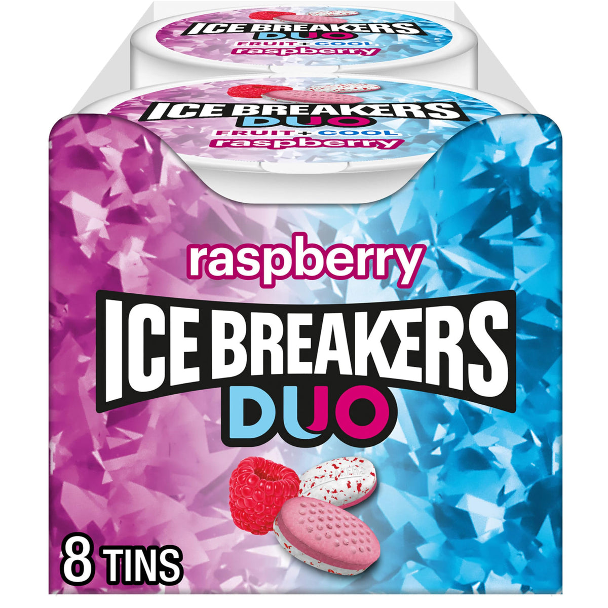 ICE BREAKERS Duo Sugar Free Mints, Strawberry, 1.3 Ounce, Pack of 8