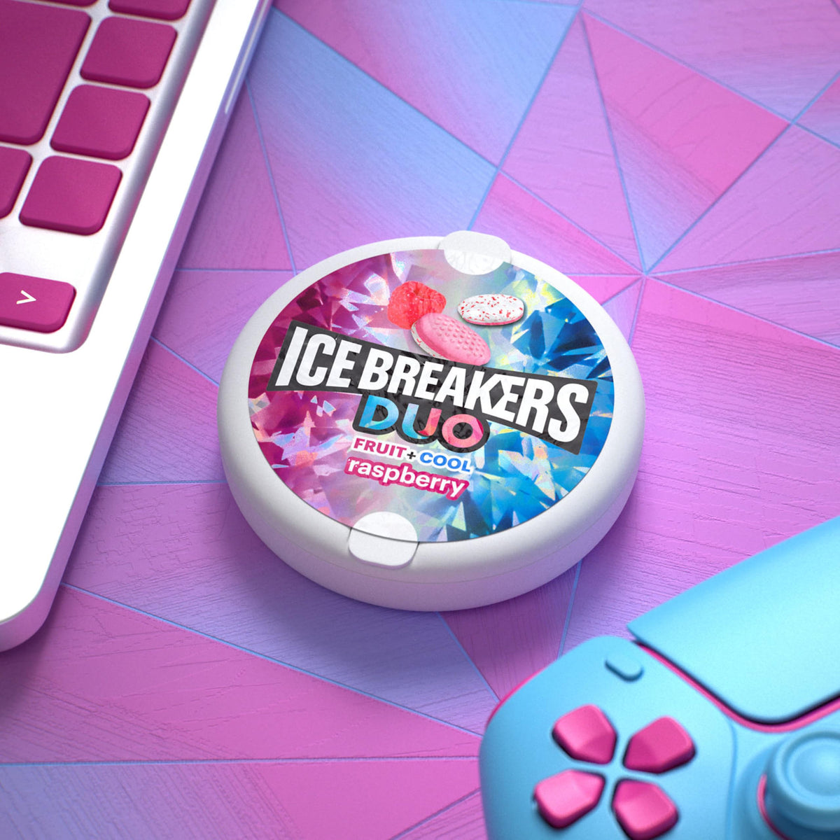 ICE BREAKERS Duo Sugar Free Mints, Strawberry, 1.3 Ounce, Pack of 8