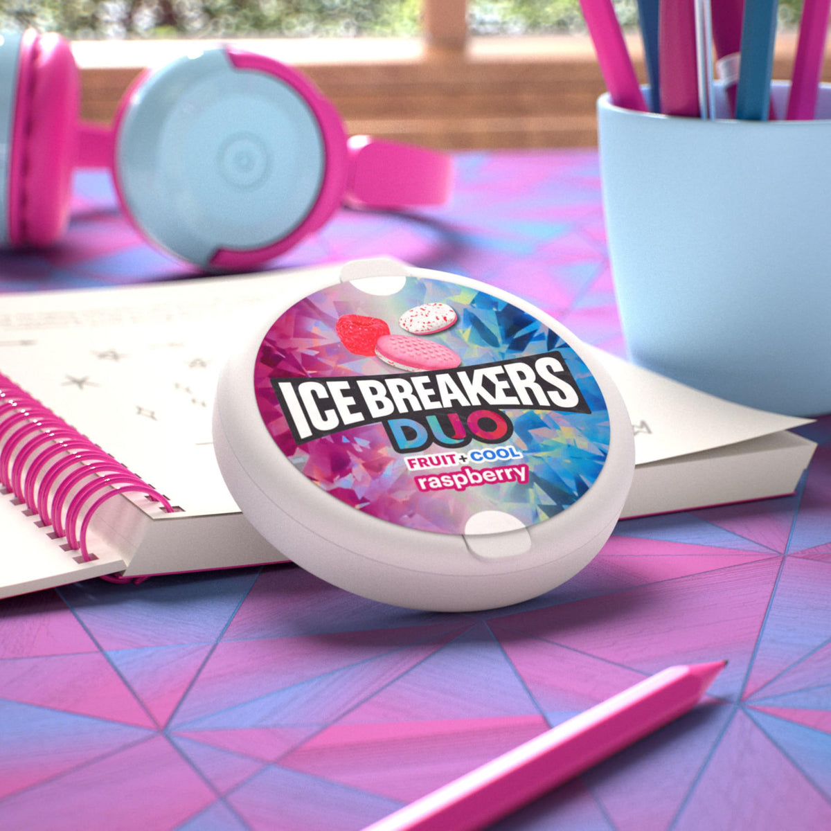 ICE BREAKERS Duo Sugar Free Mints, Strawberry, 1.3 Ounce, Pack of 8