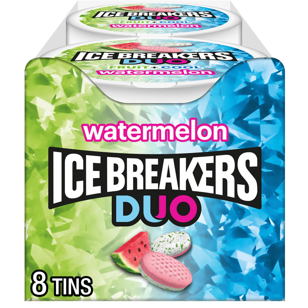 ICE BREAKERS Duo Sugar Free Mints, Strawberry, 1.3 Ounce, Pack of 8