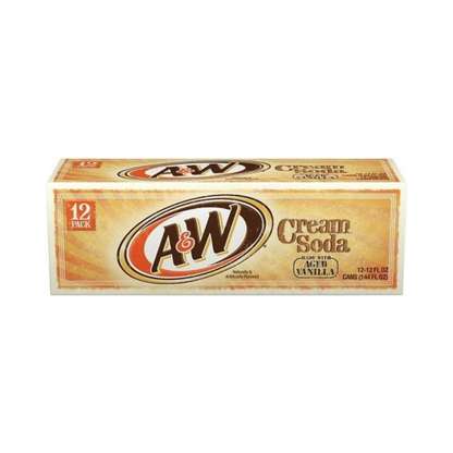 A&W Cream Soda, Vanilla Flavor, 12 Cans x 355mL