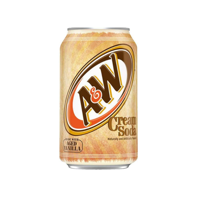 A&W Cream Soda, Vanilla Flavor, 12 Cans x 355mL