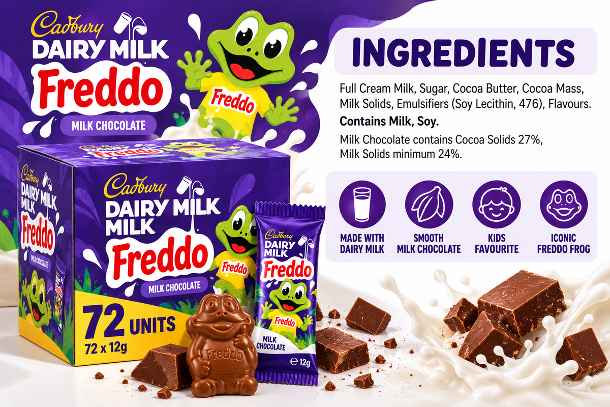 Cadbury Freddo Frog Dairy Milk Chocolate 12G X 72 Pack Bulk Box