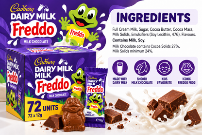 Cadbury Freddo Frog Dairy Milk Chocolate 12G X 72 Pack Bulk Box