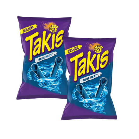 Blue Heat Takis Chilli Pepper Chips 93.2g - 2 Packs - American Snack - Bulk Value Pack