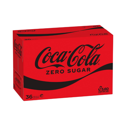 Coca-Cola Zero Sugar Soft Drink Multipack Cans 36 x 375mL