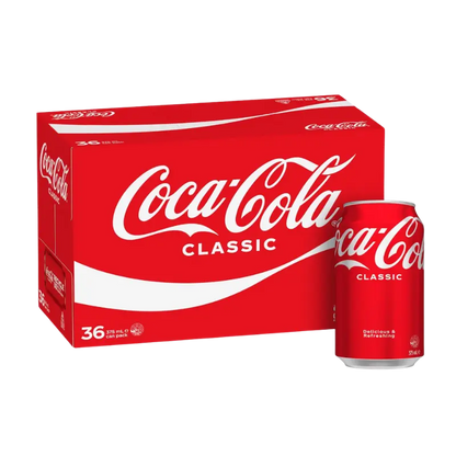 Coca-Cola Classic Soft Drink Multipack Cans 36 x 375mL