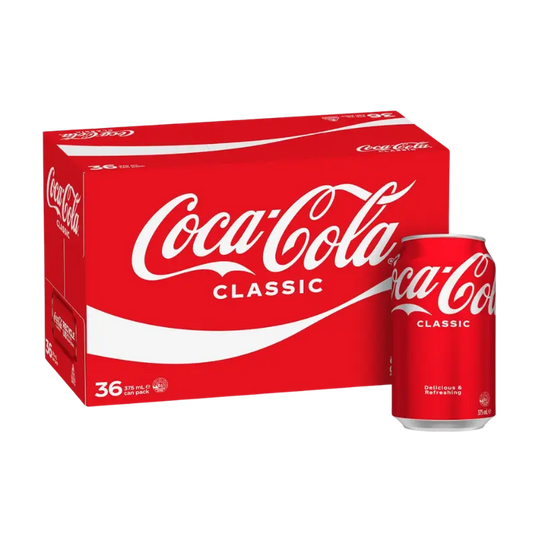 Coca-Cola Classic Soft Drink Multipack Cans 36 x 375mL