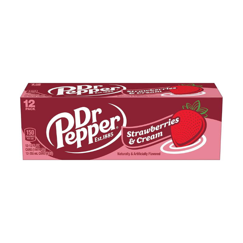 Dr Pepper Strawberries & Cream 12 Cans X 355mL