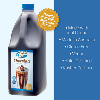 Edlyn Chocolate Flavoured Topping Bottle 3 Liter, Brown