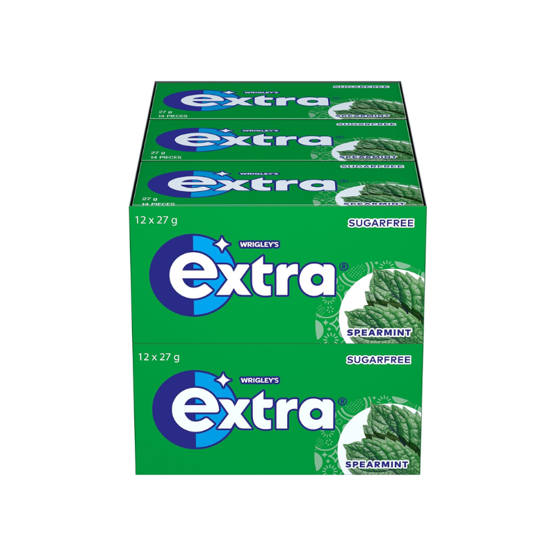 Extra Spearmint, Sugar-Free Chewing Gum, 24 Packets With 14 Pieces