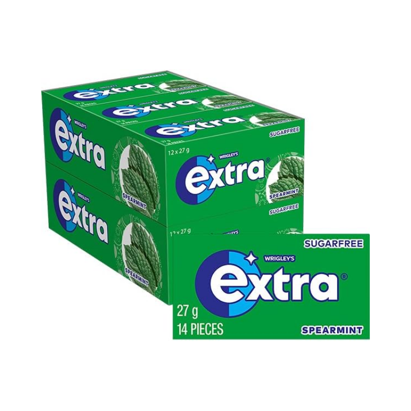 Extra Spearmint, Sugar-Free Chewing Gum, 24 Packets With 14 Pieces