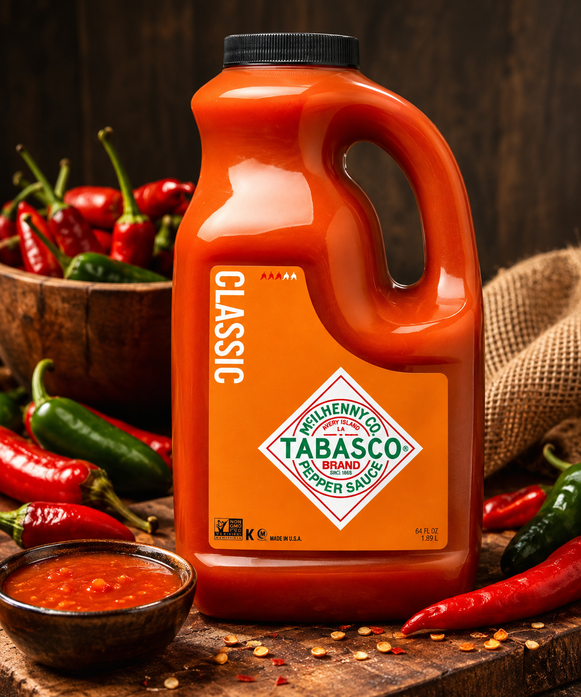 TABASCO Original Red Pepper Sauce – Classic Chili Sauce, 1.89L Bottle