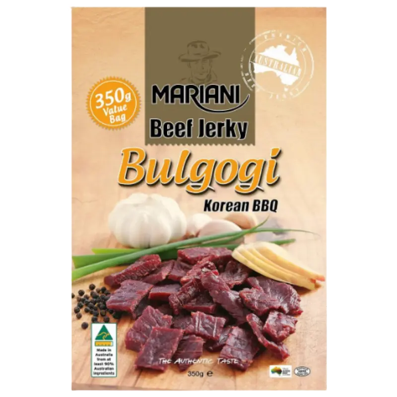 Mariani Beef Jerky Bulgogi Korean BBQ, 350g Value Bag