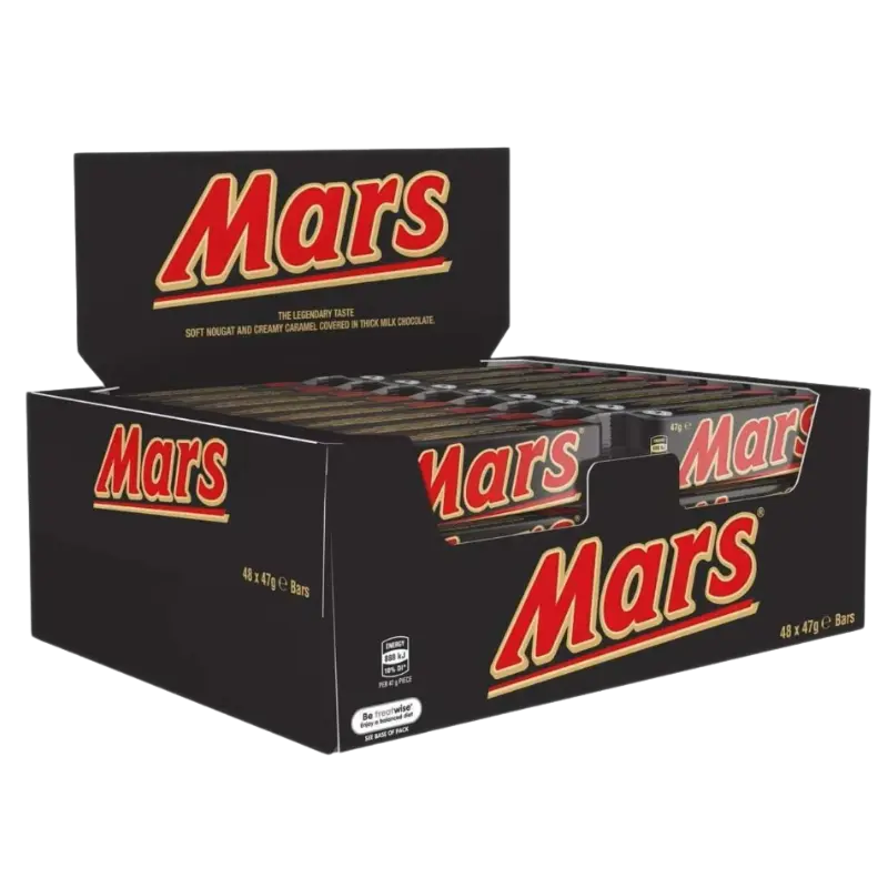 Mars Bar 50 x 47g – Soft Nougat, Creamy Caramel, Milk Chocolate