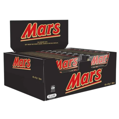 Mars Bar 50 x 47g – Soft Nougat, Creamy Caramel, Milk Chocolate