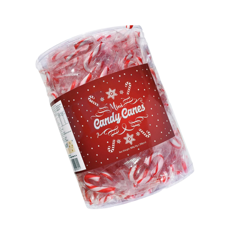 Mini Candy Canes 4g Peppermint Flavoured - 200 Pieces