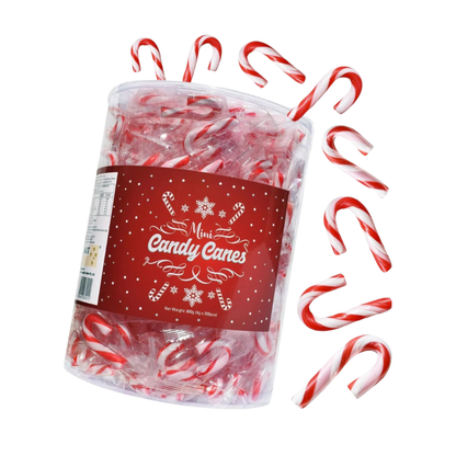 Mini Candy Canes 4g Peppermint Flavoured - 200 Pieces