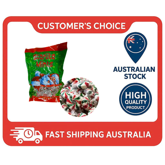Festive Red, White & Green Peppermint Starlight Mints - Bulk Hard Candy