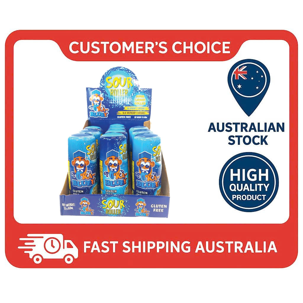 AIT Ka-Bluey Sour Roller Liquid Candy - Bulk Box (12 x 60ml) - Intense Blue Raspberry