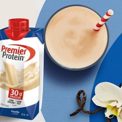 Premier Protein Vanilla Shake, Muscle Recovery, Low Fat, 1g of Sugar, 30g of Protein, 12 x 325ml