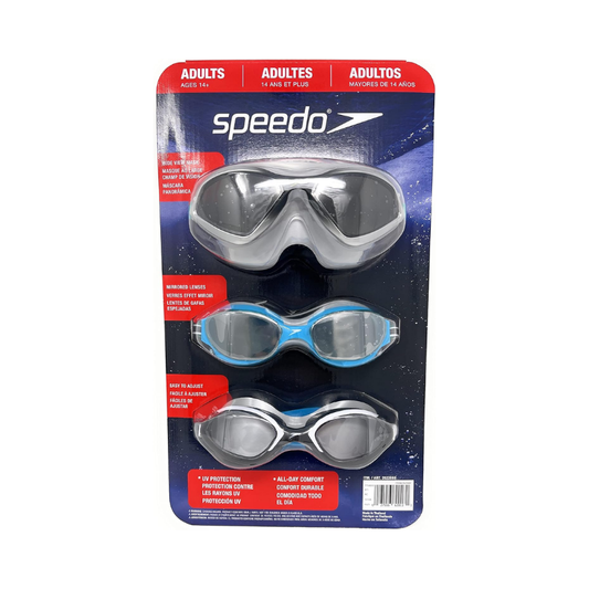 Speedo 3 Pack Adult Swimming Goggles - Colors May Vary