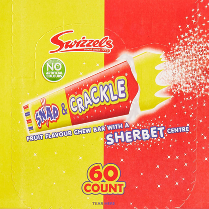 Swizzel Snap and Crackle Chewy Bar, 60 x 18 Grams