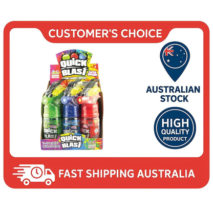Kidsmania Quick Blast Sour Candy Spray 58g x 12 Units – Assorted Flavours