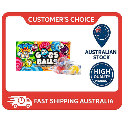 TNT Gobs Balls Sour Candy 96g (Box of 12) – Explosively Fruity and Sour Candy Balls