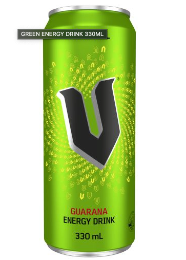 V Green Guarana Energy Drink Can 24 x 330 ml