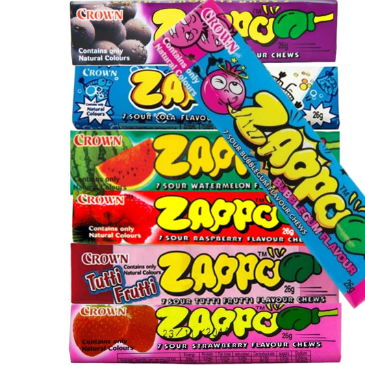 Zappo Chews Variety Pack – 21 Assorted Flavours – 26g Each