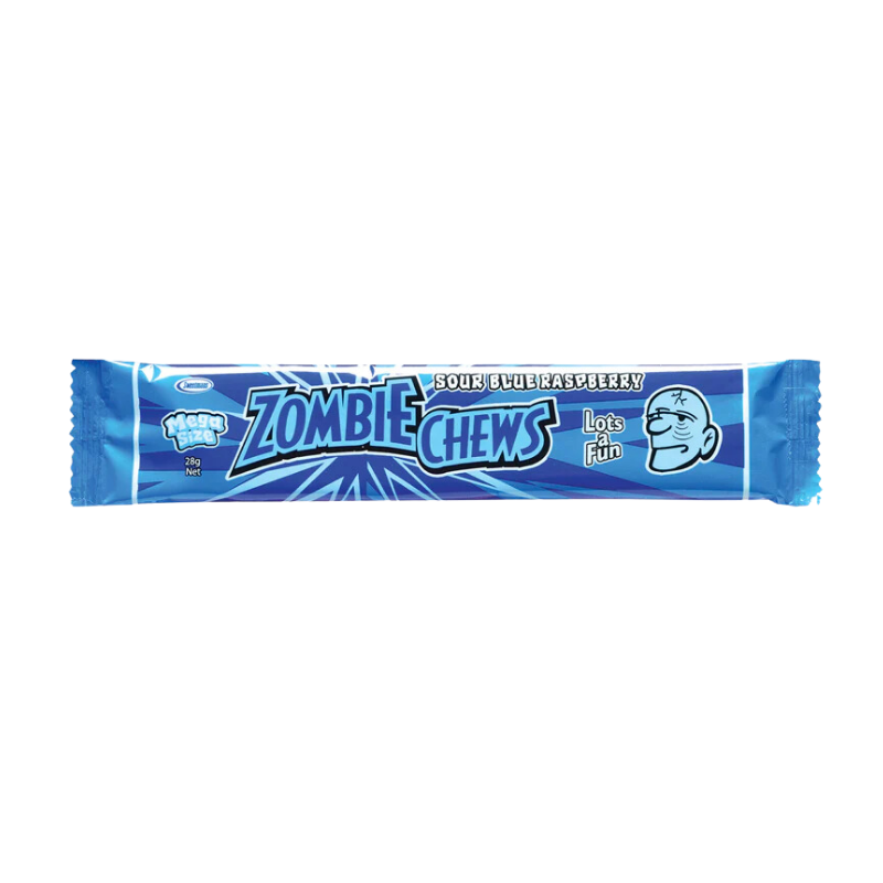 Zombie Chews Sour Blue Raspberry Flavour Chews, 60 x 28 Grams