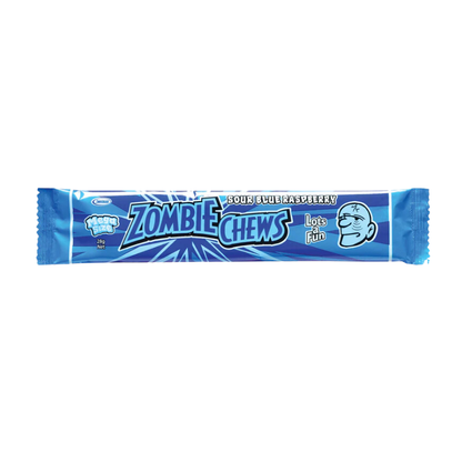 Zombie Chews Sour Blue Raspberry Flavour Chews, 60 x 28 Grams