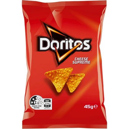 Doritos Corn Chips Cheese Supreme 18 x 45g | Neximax Deals