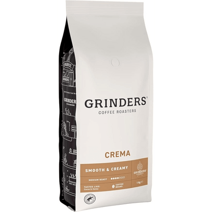 Grinders Crema Coffee Beans – Smooth & Creamy Blend – 1kg