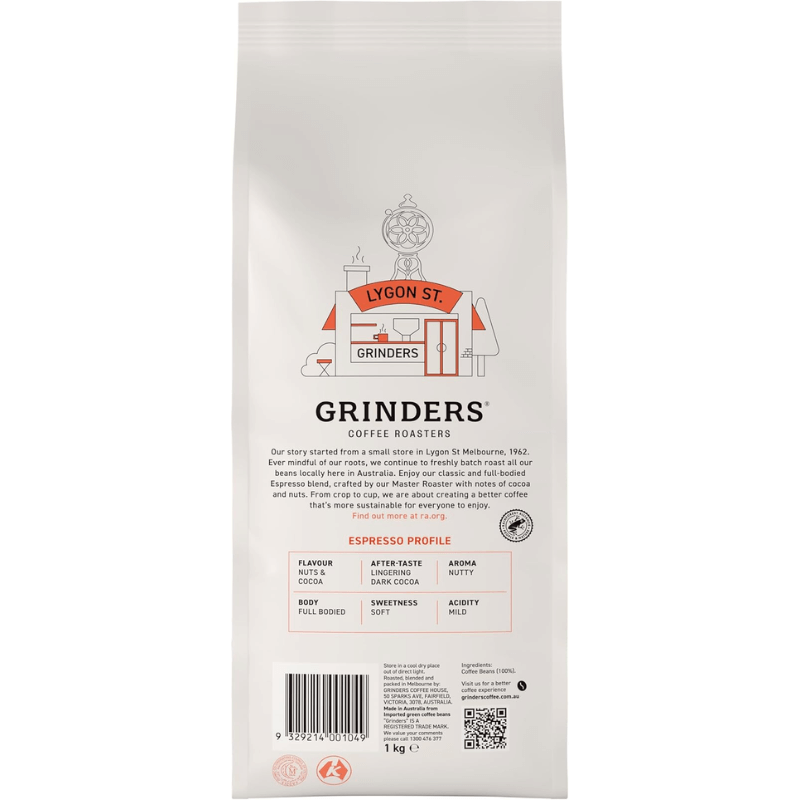 Grinders Espresso Coffee Beans – Rich & Full-Bodied Flavour – 1kg