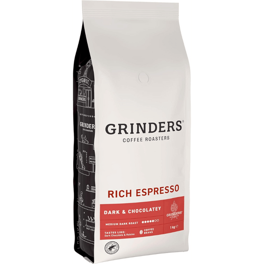 Grinders Rich Espresso Coffee Beans – Full-Bodied &amp; Smooth – 1kg