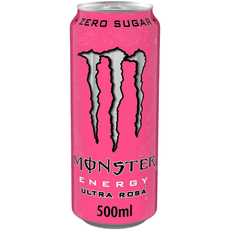 Monster Energy Ultra Rosa 500ml – Sugar-Free Energy Drink with Fruity Flavor - 24 x 500 mL