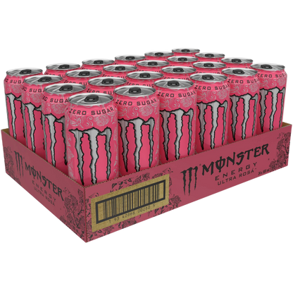 Monster Energy Ultra Rosa 500ml – Sugar-Free Energy Drink with Fruity Flavor - 24 x 500 mL