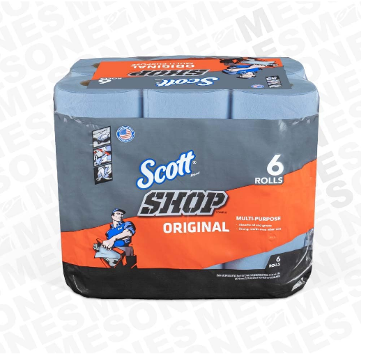 Scott Kimberly-Clark 75146 Blue Shop Towels on a Roll Bundle, 6 Pack