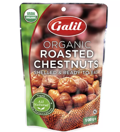 Galil Organic Roasted Chestnuts 10 Packs x 100g Shelled Ready To Eat